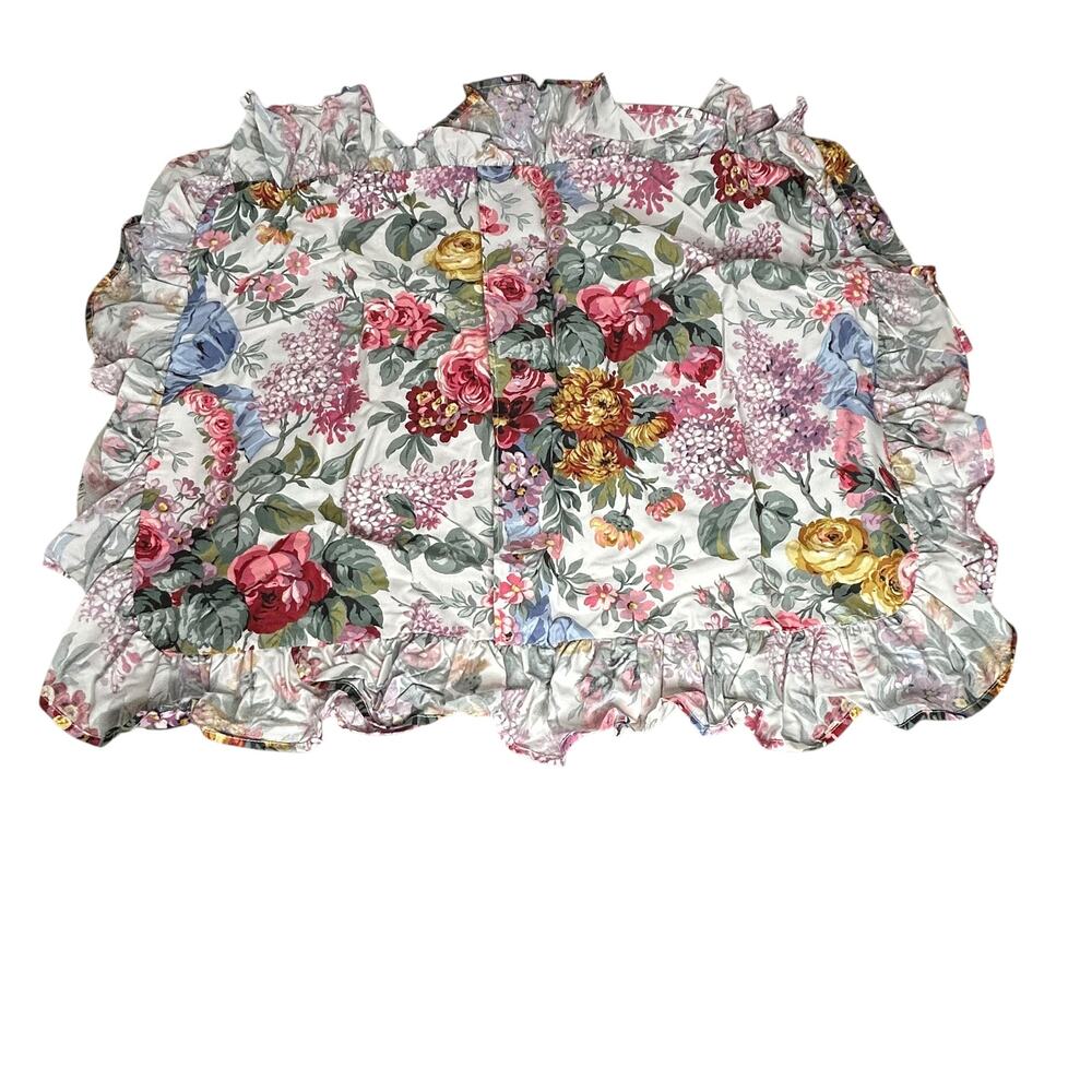 Vintage Ralph Lauren Allison Multi Floral Standard Pillow Ruffled Sham NIP - Picture 3 of 9